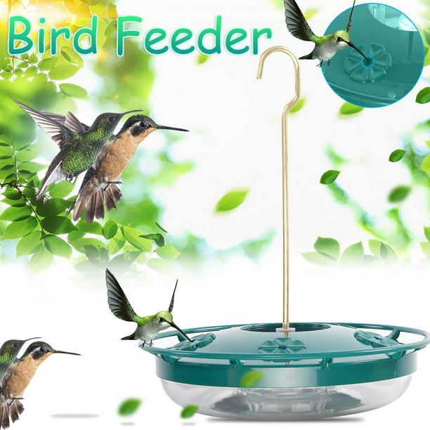 Hanging Hummingbird Feeder with 4 Flower Ports Yard Garden Window Bird 12 oz